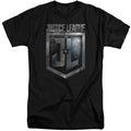 Justice League Movie Shield Logo Mens Tall T Shirt Black Officially Licensed