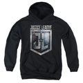 Justice League Movie Shield Logo Kids Youth Hoodie Black Officially Licensed