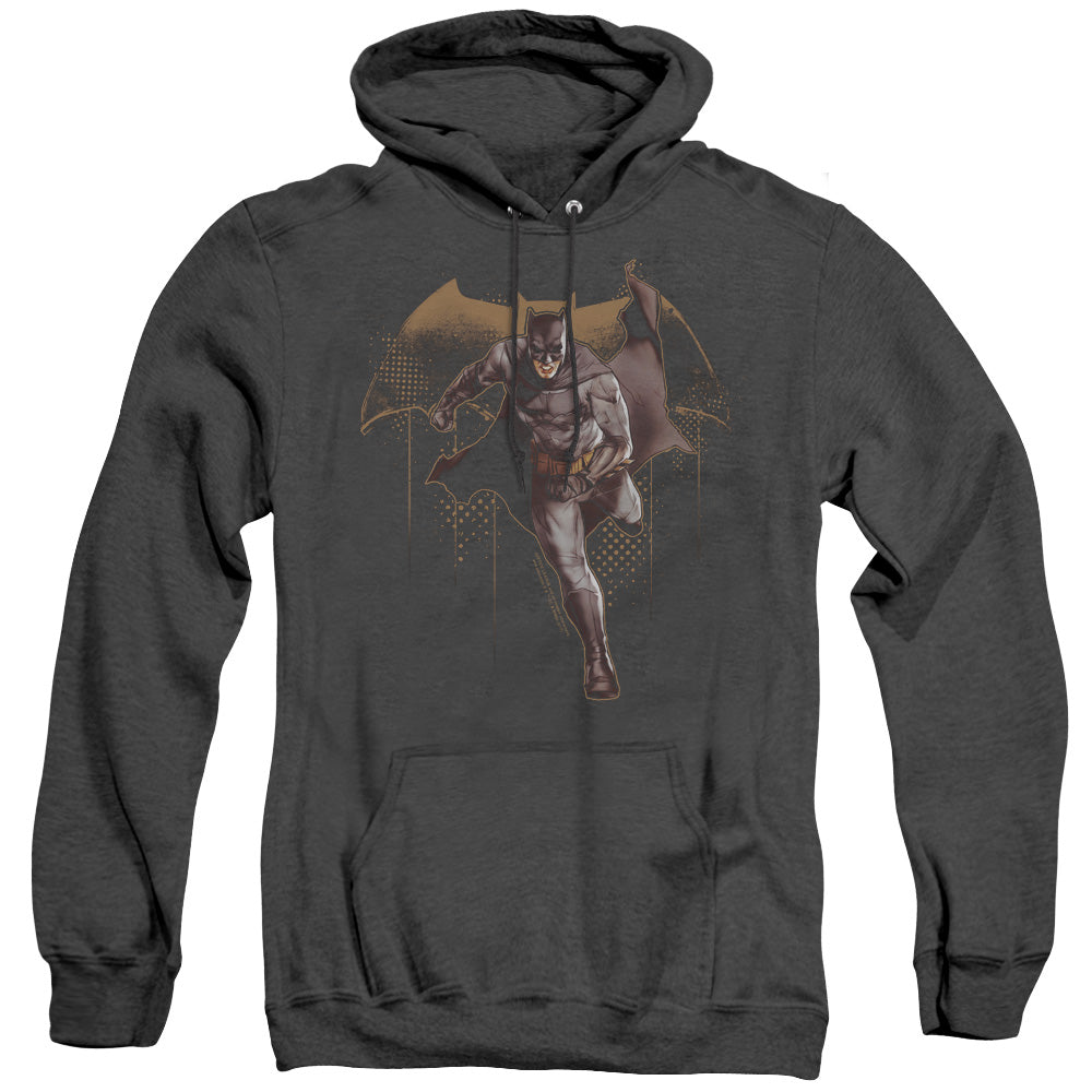 Justice League Movie Caped Crusader Heather Mens Hoodie Black Officially Licensed