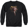 Justice League Movie Caped Crusader Mens Crewneck Sweatshirt Black Officially Licensed