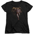 Justice League Movie Caped Crusader Womens T Shirt Black Officially Licensed