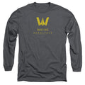 Justice League Movie Wayne Aerospace Mens Long Sleeve Shirt Charcoal Officially Licensed