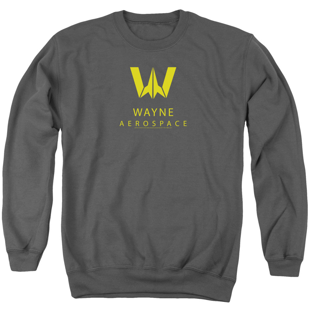 Justice League Movie Wayne Aerospace Mens Crewneck Sweatshirt Charcoal Officially Licensed