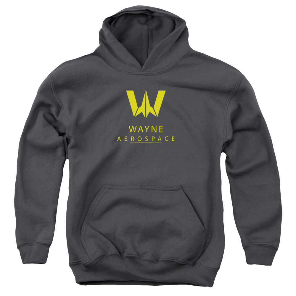 Justice League Movie Wayne Aerospace Kids Youth Hoodie Charcoal Officially Licensed