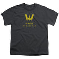 Justice League Movie Wayne Aerospace Kids Youth T Shirt Charcoal Officially Licensed