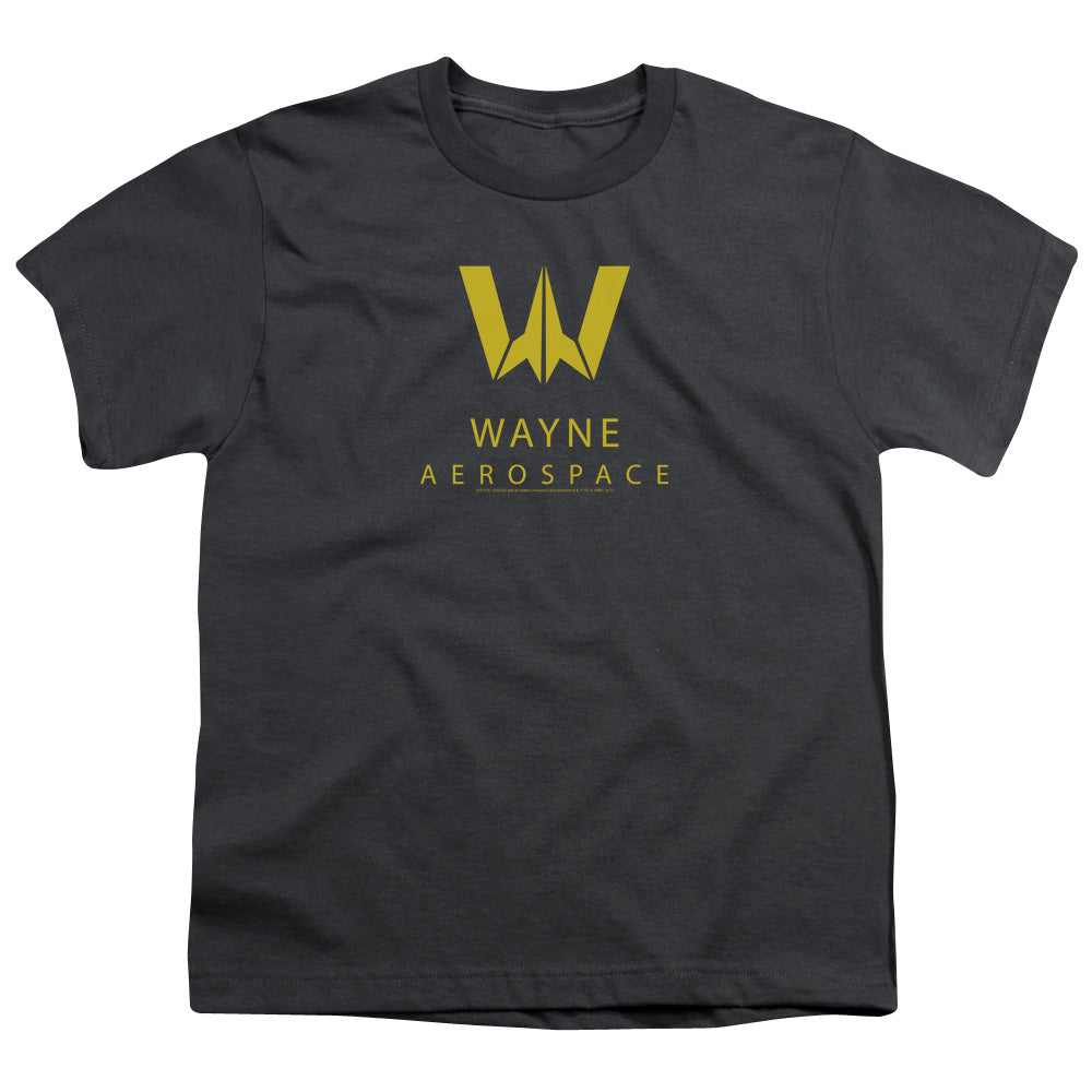 Justice League Movie Wayne Aerospace Kids Youth T Shirt Charcoal Officially Licensed