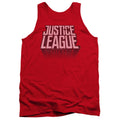Justice League Movie League Distressed Mens Tank Top Shirt Red Officially Licensed