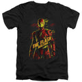 Justice League Movie the Flash Mens Slim Fit V-Neck T Shirt Black Officially Licensed