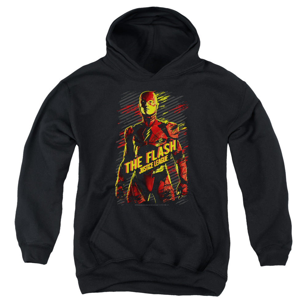 Justice League Movie the Flash Kids Youth Hoodie Black Officially Licensed
