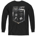 Justice League Movie Shield of Emblems Long Sleeve Kids Youth T Shirt Black Officially Licensed
