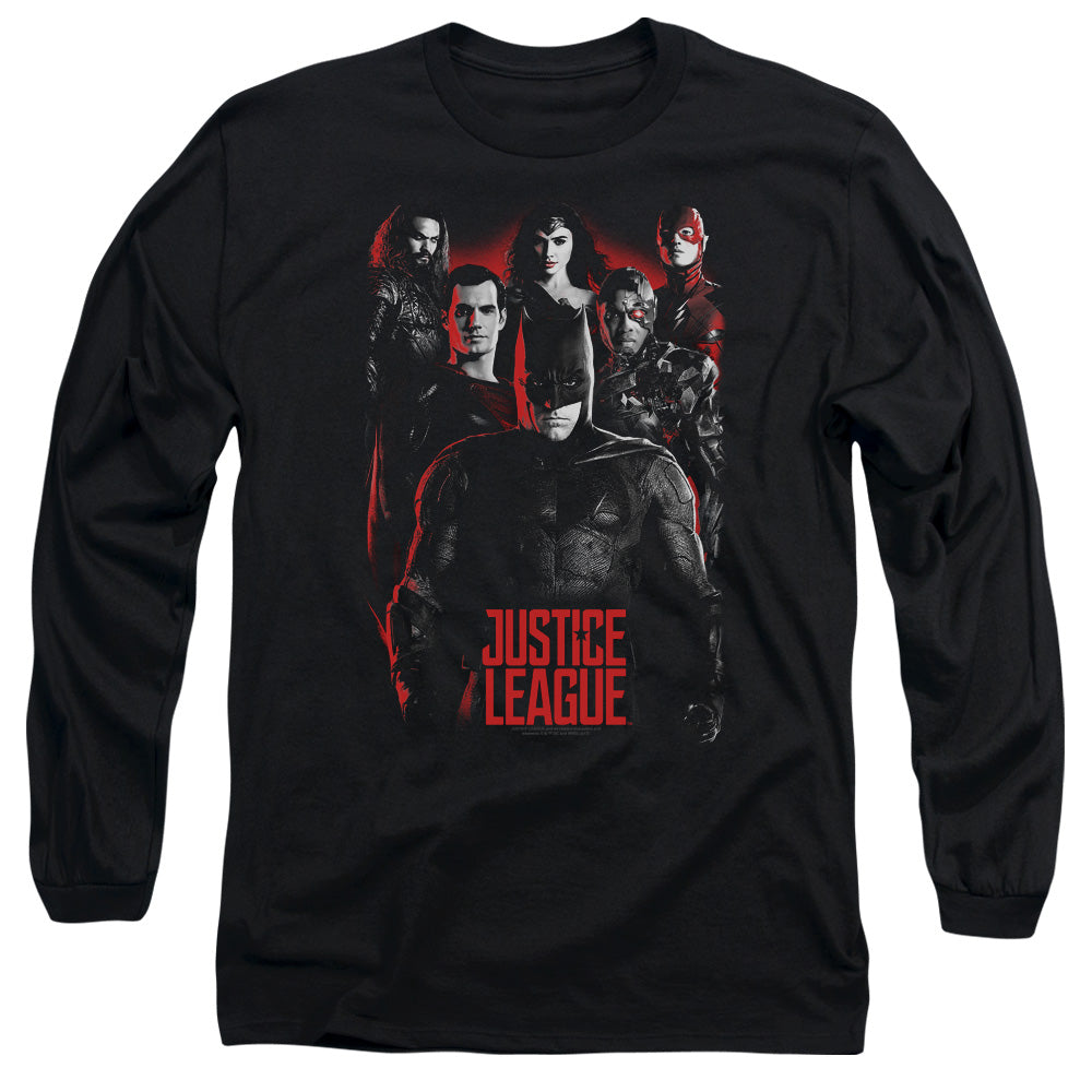 Justice League Movie The League Mens Long Sleeve Shirt Black Officially Licensed Officially Licensed