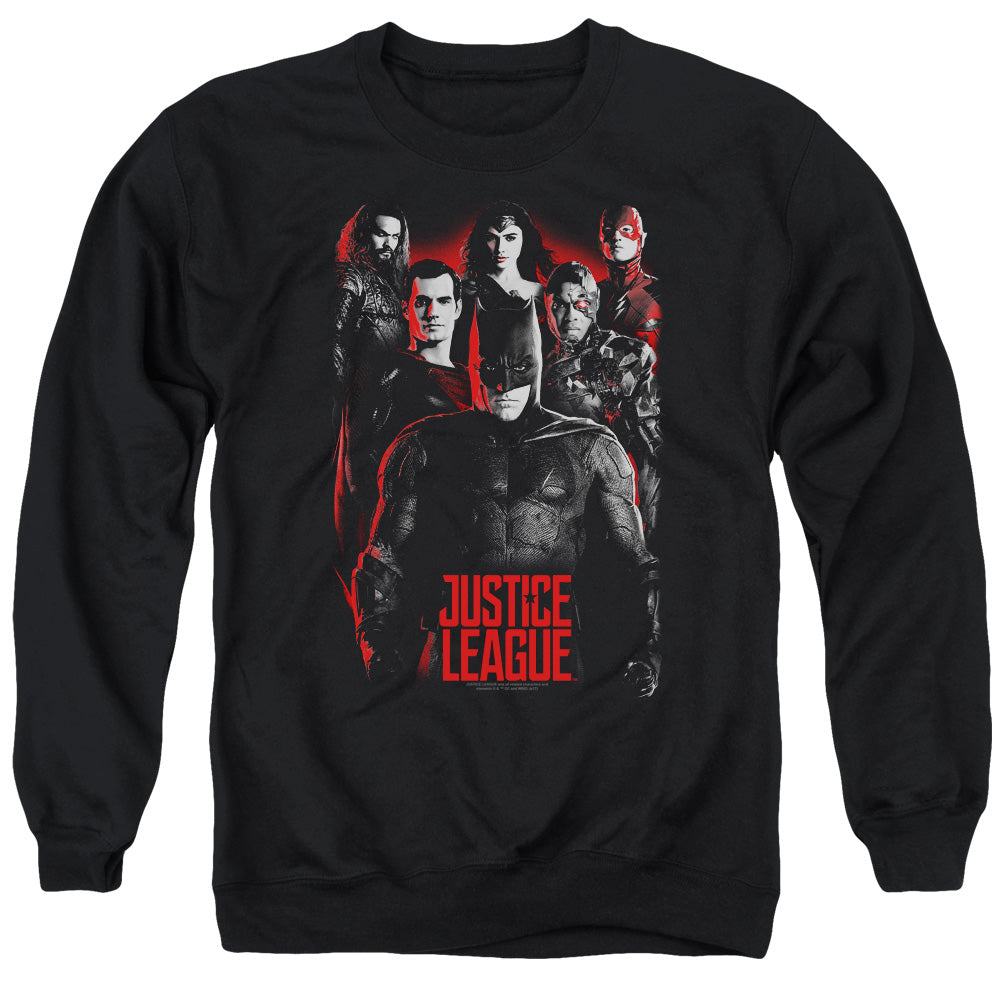 Justice League Movie The League Mens Crewneck Sweatshirt Black Officially Licensed