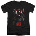 Justice League Movie the League Mens Slim Fit V-Neck T Shirt Black Officially Licensed