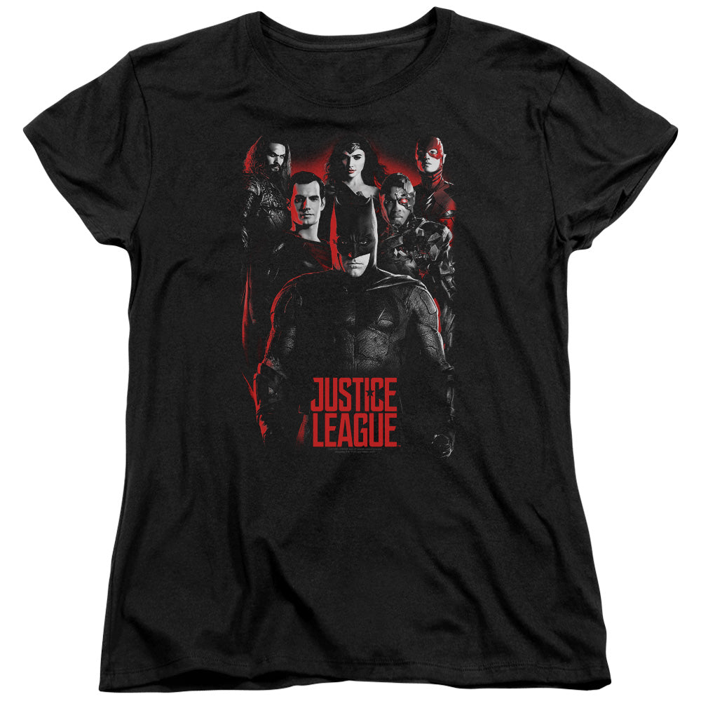 Justice League Movie the League Womens T Shirt Black Officially Licensed