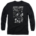 Justice League Movie Pushing Forward Mens Long Sleeve Shirt Black Officially Licensed Officially Licensed
