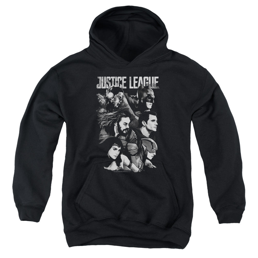 Justice League Movie Pushing Forward Kids Youth Hoodie Black Officially Licensed