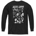Justice League Movie Pushing Forward Long Sleeve Kids Youth T Shirt Black Officially Licensed