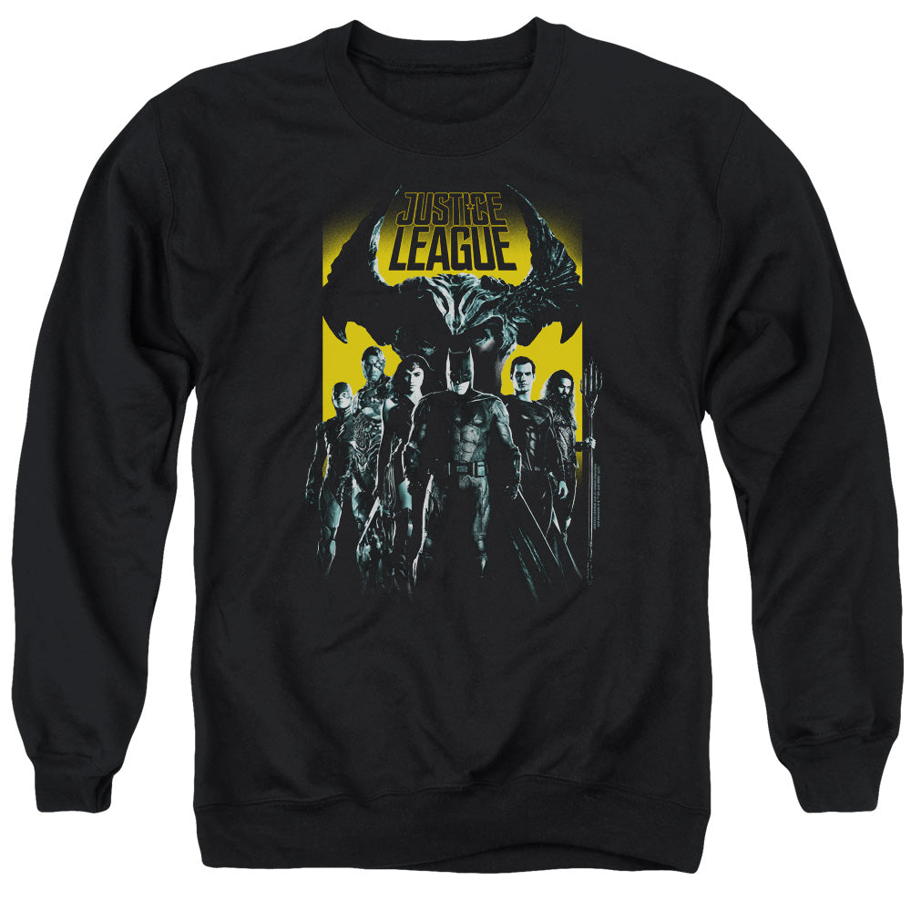 Justice League Movie Stand Up To Evil Mens Crewneck Sweatshirt Black Officially Licensed