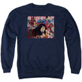 Justice League Movie Rally Mens Crewneck Sweatshirt Navy Blue Officially Licensed