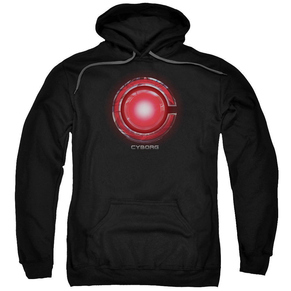 Justice League Movie Cyborg Logo Mens Hoodie Black Officially Licensed