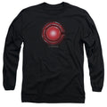 Justice League Movie Cyborg Logo Mens Long Sleeve Shirt Black Officially Licensed Officially Licensed