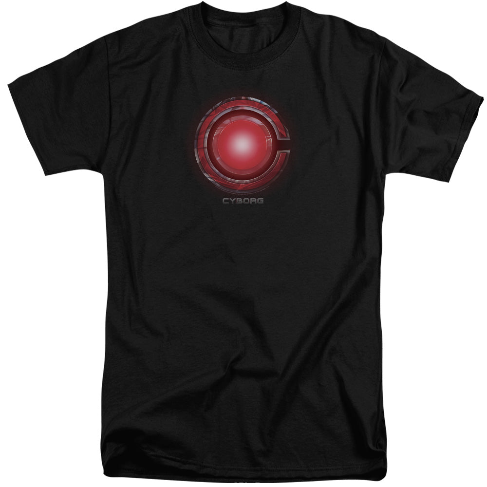 Justice League Movie Cyborg Logo Mens Tall T Shirt Black Officially Licensed