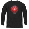 Justice League Movie Cyborg Logo Long Sleeve Kids Youth T Shirt Black Officially Licensed