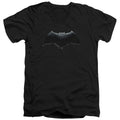 Justice League Movie Batman Logo Mens Slim Fit V-Neck T Shirt Black Officially Licensed