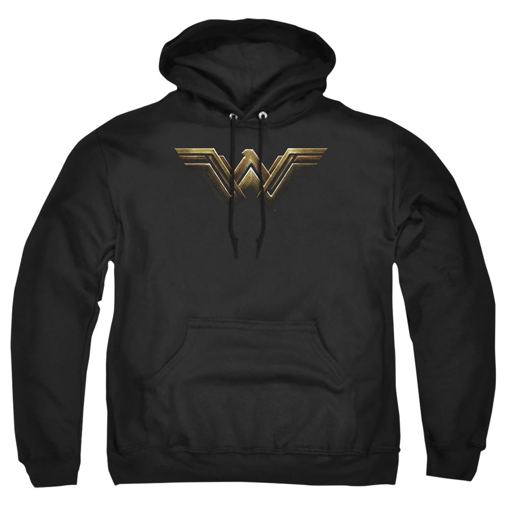 Justice League Movie Wonder Woman Logo Mens Hoodie Black Officially Licensed