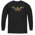 Justice League Movie Wonder Woman Logo Long Sleeve Kids Youth T Shirt Black Officially Licensed