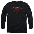 Justice League Movie Superman Logo Mens Long Sleeve Shirt Black Officially Licensed Officially Licensed