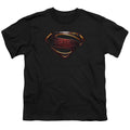 Justice League Movie Superman Logo Kids Youth T Shirt Black Officially Licensed