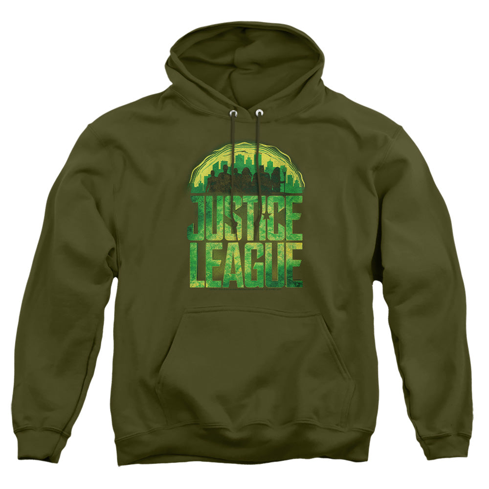 Justice League Movie Kryptonite Mens Hoodie Military Green Officially Licensed