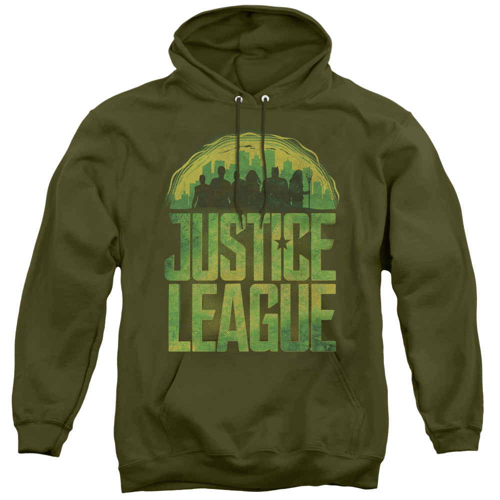 Justice League Movie Kryptonite Mens Hoodie Military Green Officially Licensed