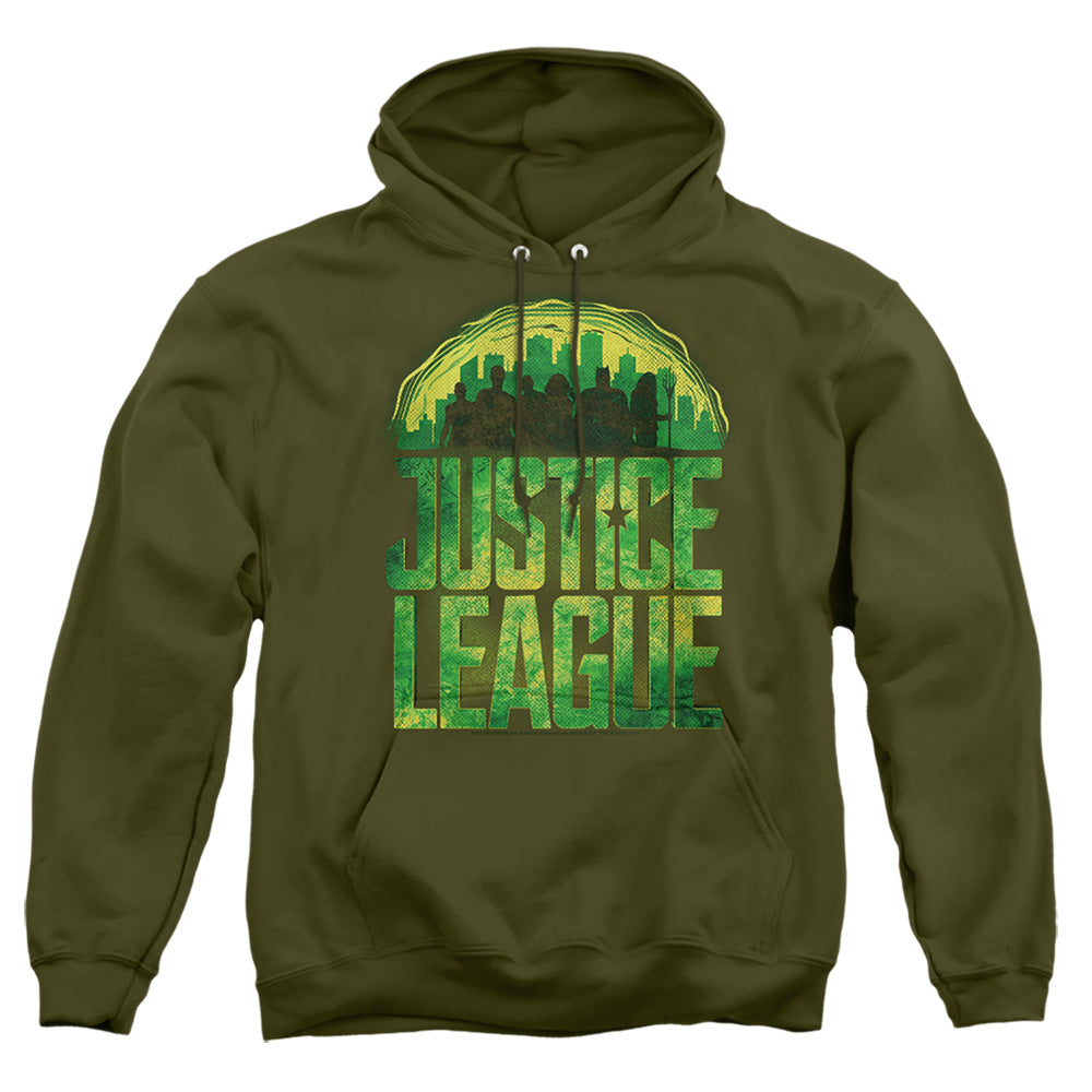 Justice League Movie Kryptonite Mens Hoodie Military Green Officially Licensed