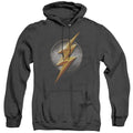Justice League Movie Flash Logo Heather Mens Hoodie Black Officially Licensed