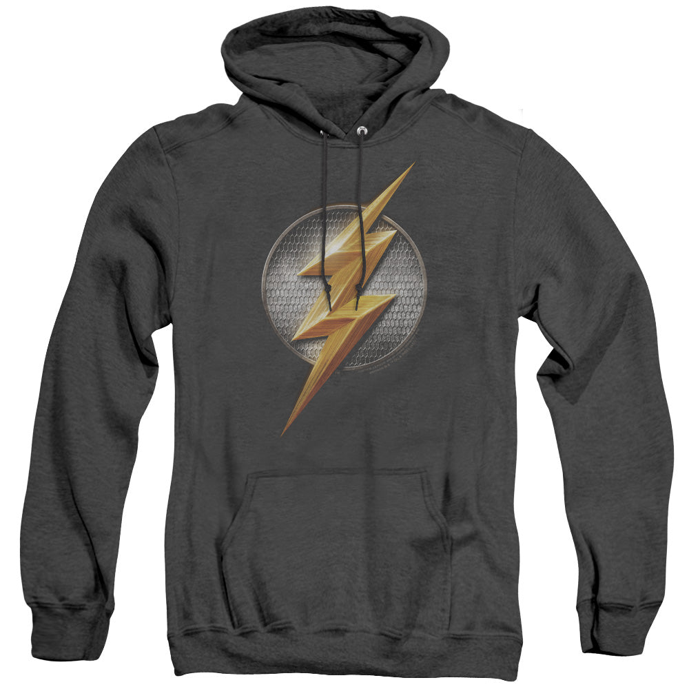 Justice League Movie Flash Logo Heather Mens Hoodie Black Officially Licensed