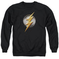 Justice League Movie Flash Logo Mens Crewneck Sweatshirt Black Officially Licensed