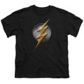 Justice League Movie Flash Logo Kids Youth T Shirt Black Officially Licensed