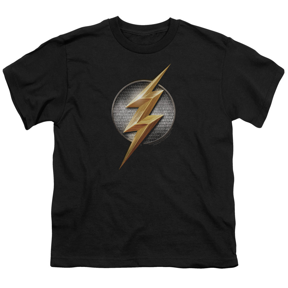 Justice League Movie Flash Logo Kids Youth T Shirt Black Officially Licensed