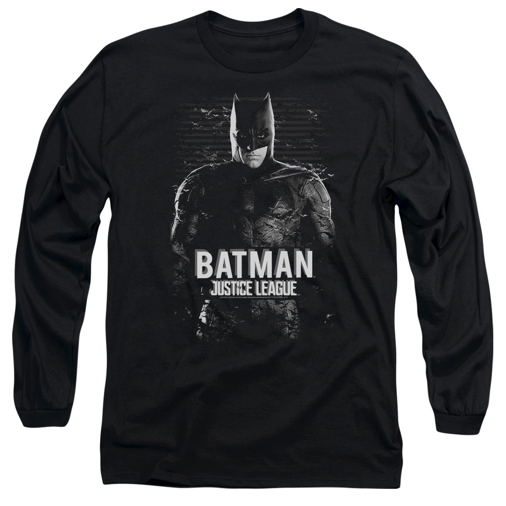 Justice League Movie Batman Mens Long Sleeve Shirt Black Officially Licensed Officially Licensed