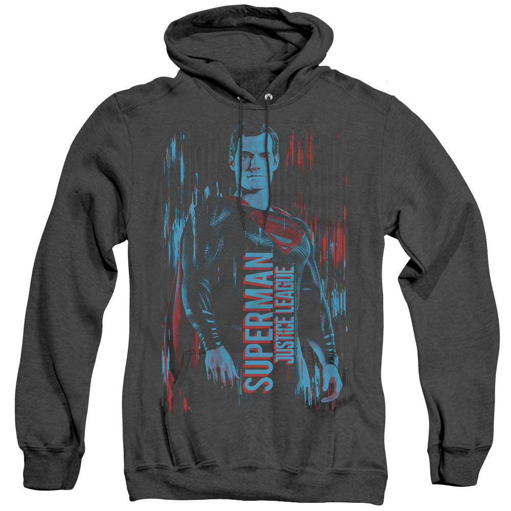 Justice League Movie Superman Heather Mens Hoodie Black Officially Licensed