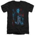 Justice League Movie Superman Mens Slim Fit V-Neck T Shirt Black Officially Licensed