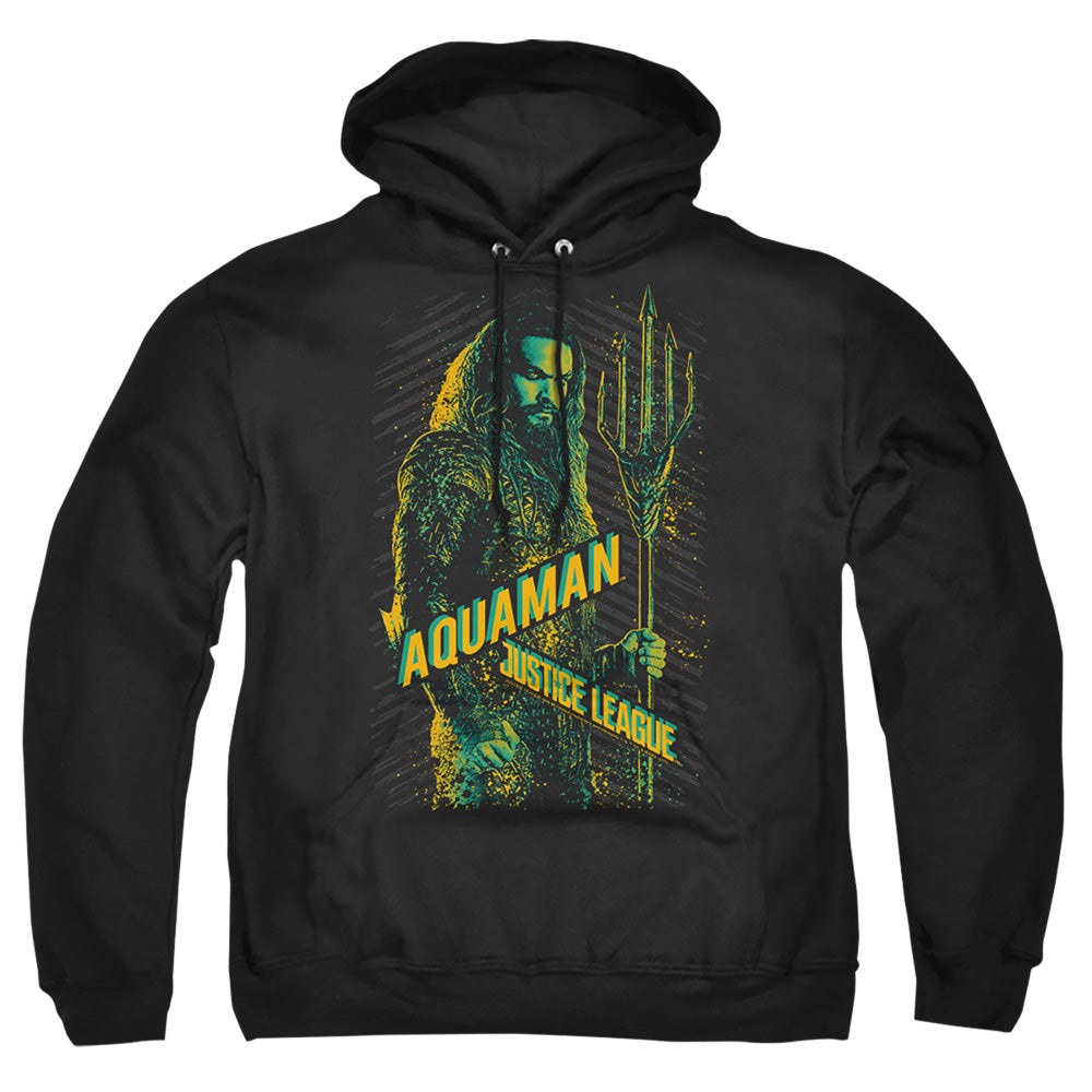 Justice League Movie Aquaman Mens Hoodie Black Officially Licensed