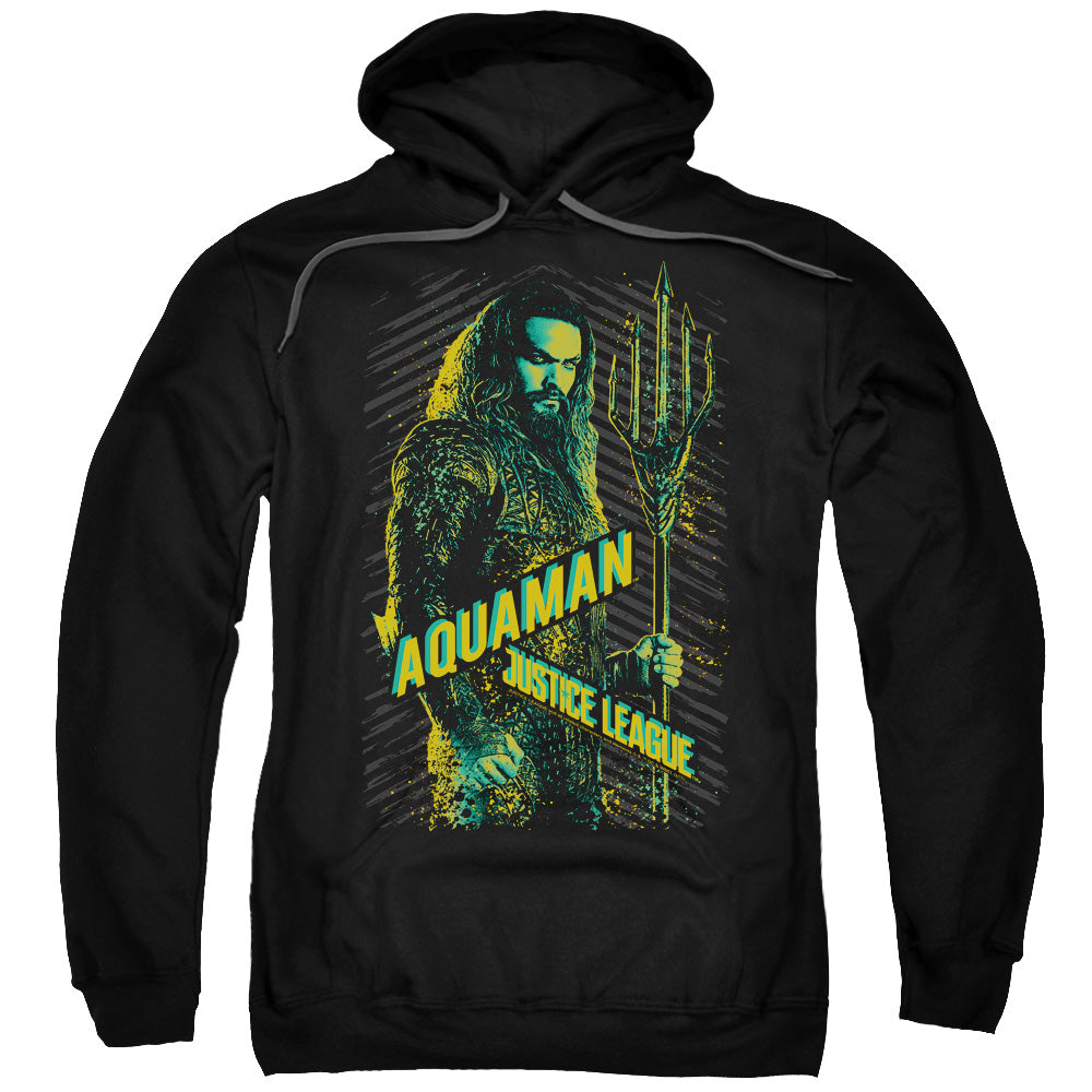 Justice League Movie Aquaman Mens Hoodie Black Officially Licensed