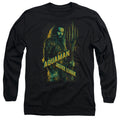 Justice League Movie Aquaman Mens Long Sleeve Shirt Black Officially Licensed Officially Licensed