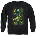 Justice League Movie Aquaman Mens Crewneck Sweatshirt Black Officially Licensed