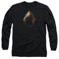 Justice League Movie Aquaman Logo Mens Long Sleeve Shirt Black Officially Licensed Officially Licensed