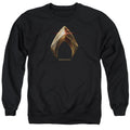 Justice League Movie Aquaman Logo Mens Crewneck Sweatshirt Black Officially Licensed