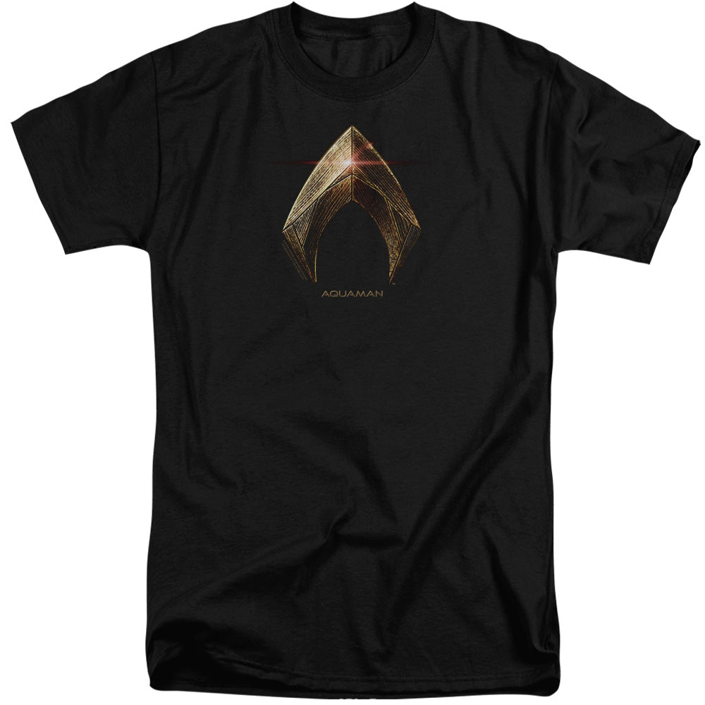 Justice League Movie Aquaman Logo Mens Tall T Shirt Black Officially Licensed